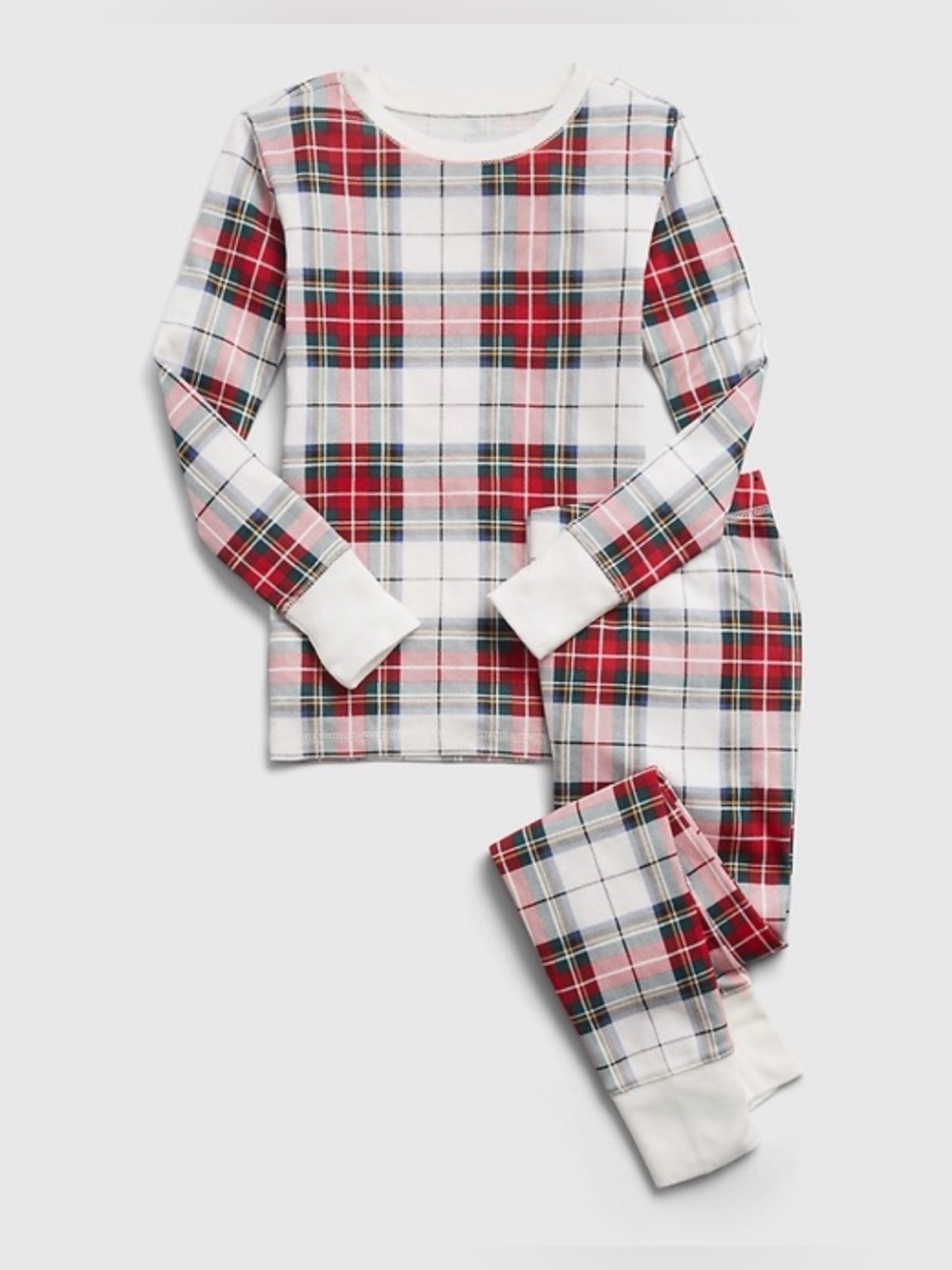 GAP Kids 100% Organic Cotton Plaid Print PJ Set Size 8